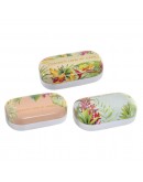 Case DKD Home Decor Tropical Yellow Blue Pink (3 pcs)