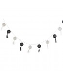 Wreath of LED Lights DKD Home Decor White Black Boho (6 x 6 x 150 cm)