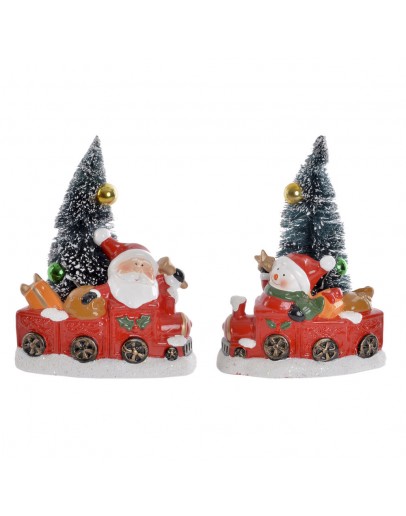 Decorative Figure DKD Home Decor Stoneware Father Christmas (2 pcs) (16 x 11 x 21 cm)