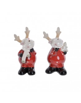 Decorative Figure DKD Home Decor Reindeer (2 pcs) (8 x 9 x 18 cm)