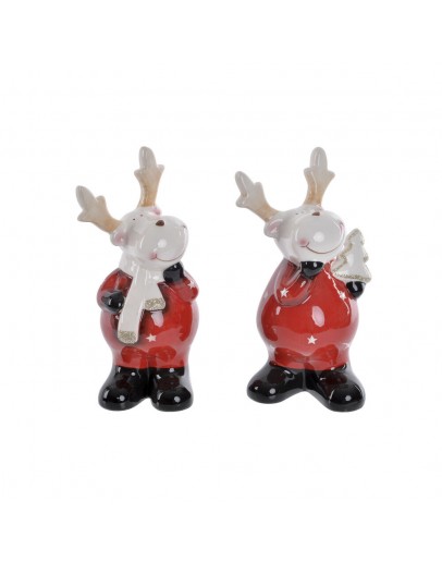 Decorative Figure DKD Home Decor Reindeer (2 pcs) (8 x 9 x 18 cm)