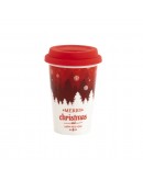 Mug DKD Home Decor Red Silicone Porcelain (400 ml)