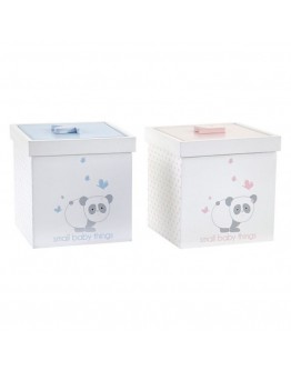 Decorative box Children's Panda Wood (11 x 11 x 11 cm)