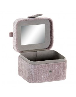 Jewelry box Dekodonia Velvet Pink Polyester (7 x 11 x 10 cm)