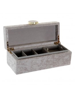 Jewelry box Dekodonia Velvet Beige Polyester (29 x 12 x 10 cm)