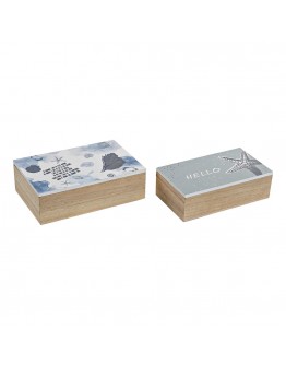 Set of decorative boxes Dekodonia MDF Wood (2 pcs)