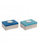 Decorative box Dekodonia Shell Wood (2 pcs)