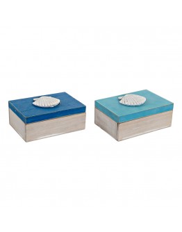 Decorative box Dekodonia Shell Wood (2 pcs)