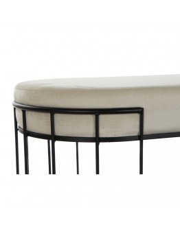 Bench DKD Home Decor Beige Polyester Metal (99 x 40 x 44 cm)