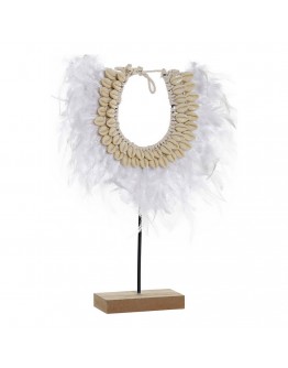 Decorative Figure DKD Home Decor Necklace Feather Shells (29 x 7 x 38 cm)