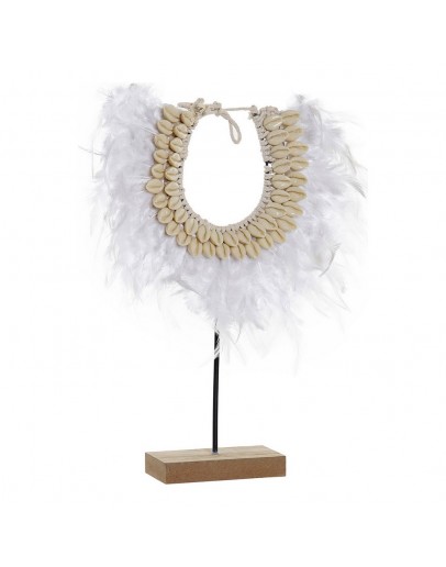 Decorative Figure DKD Home Decor Necklace Feather Shells (29 x 7 x 38 cm)