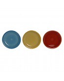 Flat plate DKD Home Decor Multicolour Stoneware (3 pcs) (18.5 x 18.5 x 3 cm)