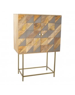 Sideboard Dekodonia Noble Grey Brass Mango wood (93 x 45 x 143 cm)