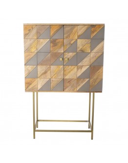 Sideboard Dekodonia Noble Grey Brass Mango wood (93 x 45 x 143 cm)