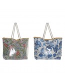 Bag DKD Home Decor Flowers Polyester (2 pcs) (48 x 15 x 58 cm)