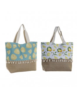 Bag DKD Home Decor Lemon Polyester Jute (2 pcs) (44 x 15 x 57 cm)