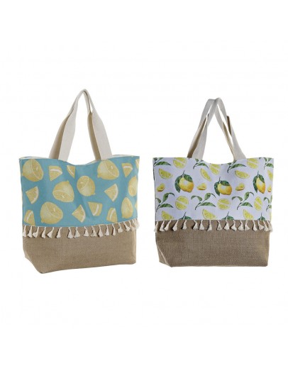 Bag DKD Home Decor Lemon Polyester Jute (2 pcs) (44 x 15 x 57 cm)