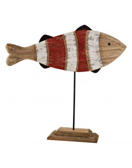 Decorative Figure Dekodonia Wood Metal Fish (59 x 12 x 57 cm)