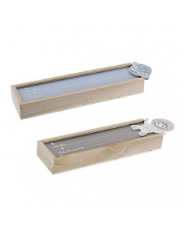 Box with cover DKD Home Decor ‎ MDF Wood (2 pcs) (25 x 8 x 6 cm)