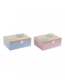 Decorative box DKD Home Decor Go! MDF Wood (2 pcs) (22 x 15 x 8 cm)