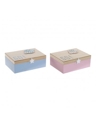 Decorative box DKD Home Decor Go! MDF Wood (2 pcs) (22 x 15 x 8 cm)