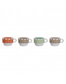 Piece Coffee Cup Set DKD Home Decor Metal Stoneware (4 pcs)