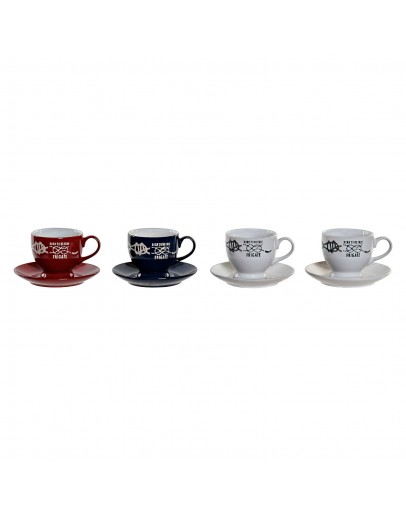 Piece Coffee Cup Set DKD Home Decor Metal Stoneware (4 pcs)