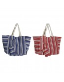 Bag DKD Home Decor Purse Stripes Polyester Cotton (39 x 26 x 34 cm) (2 pcs)