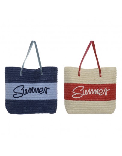 Bag DKD Home Decor Summer Polyester Cotton (38 x 14 x 40 cm) (2 pcs)