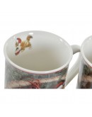 Mug DKD Home Decor Porcelain Cardboard (330 ml) (2 pcs)