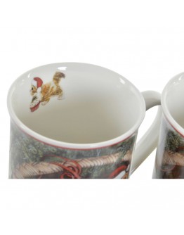 Mug DKD Home Decor Porcelain Cardboard (330 ml) (2 pcs)