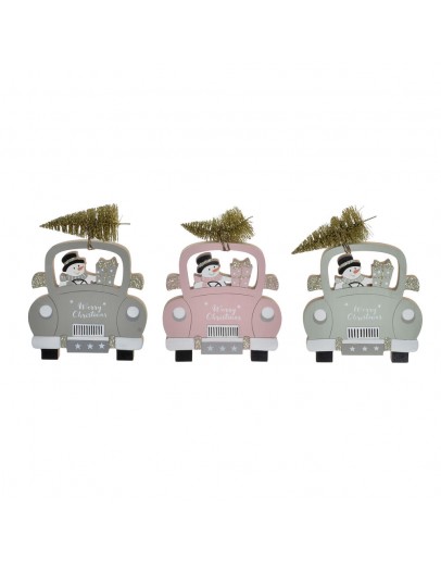 Decorative Figure DKD Home Decor Wood Car (3 pcs) (15 x 2 x 19 cm)