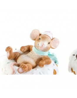 Decorative Figure DKD Home Decor Resin Mouse (2 pcs) (11.5 x 11 x 8 cm)