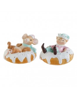 Decorative Figure DKD Home Decor Resin Mouse (2 pcs) (11.5 x 11 x 8 cm)