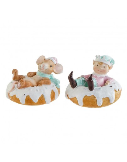 Decorative Figure DKD Home Decor Resin Mouse (2 pcs) (11.5 x 11 x 8 cm)