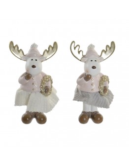 Decorative Figure DKD Home Decor Resin Reindeer (2 pcs) (7.5 x 4 x 14 cm)