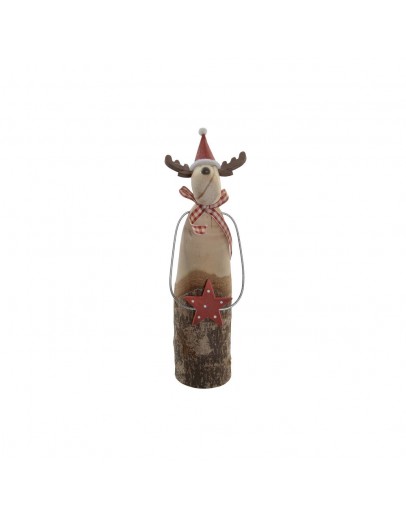 Decorative Figure DKD Home Decor Paolownia wood Reindeer (7 x 6 x 26 cm)