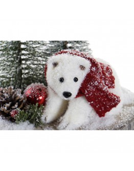 Decorative Figure DKD Home Decor Christmas Fir Bear (20 x 20 x 24 cm)