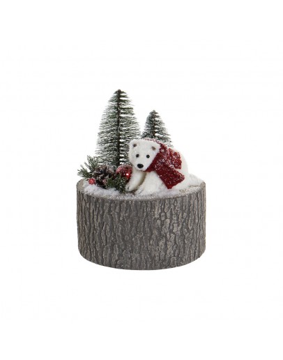 Decorative Figure DKD Home Decor Christmas Fir Bear (20 x 20 x 24 cm)