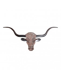 Decorative Figure DKD Home Decor Ox Metal MDF Wood (75 x 2 x 35 cm)