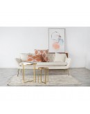 3-Seater Sofa DKD Home Decor Beige Polyester Metal Golden (195 x 90 x 78 cm)