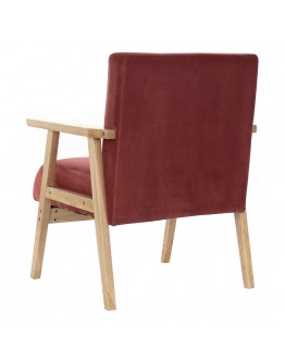 Armchair DKD Home Decor Red Polyester MDF Wood (61 x 63 x 77 cm)