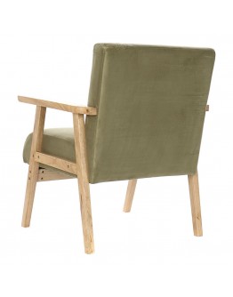 Armchair DKD Home Decor Green Polyester MDF Wood (62 x 62 x 77 cm)