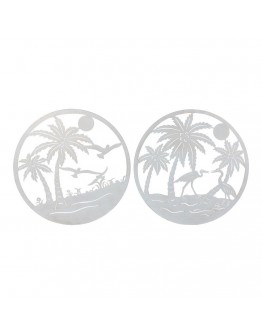 Decorative Figure DKD Home Decor Palms Metal (2 pcs) (98 x 1 x 98 cm)