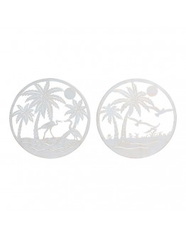 Decorative Figure DKD Home Decor Palms Metal (2 pcs) (40 x 1 x 40 cm)