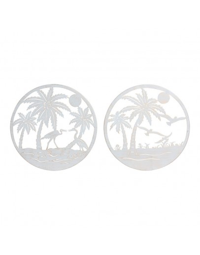 Decorative Figure DKD Home Decor Palms Metal (2 pcs) (40 x 1 x 40 cm)