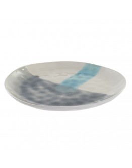 Flat plate DKD Home Decor Blue Grey Stoneware Enamelled Steel (27.5 x 27.5 x 2.5 cm)