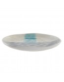 Flat plate DKD Home Decor Blue Grey Stoneware Enamelled Steel (21 x 21 x 2.5 cm)