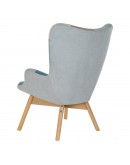 Armchair DKD Home Decor Beige Polyester Pinewood Sky blue (70 x 70 x 95 cm) (2 pcs)