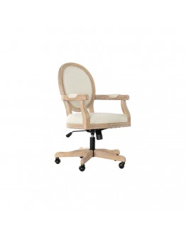 Chair DKD Home Decor Beige Linen Rubber wood